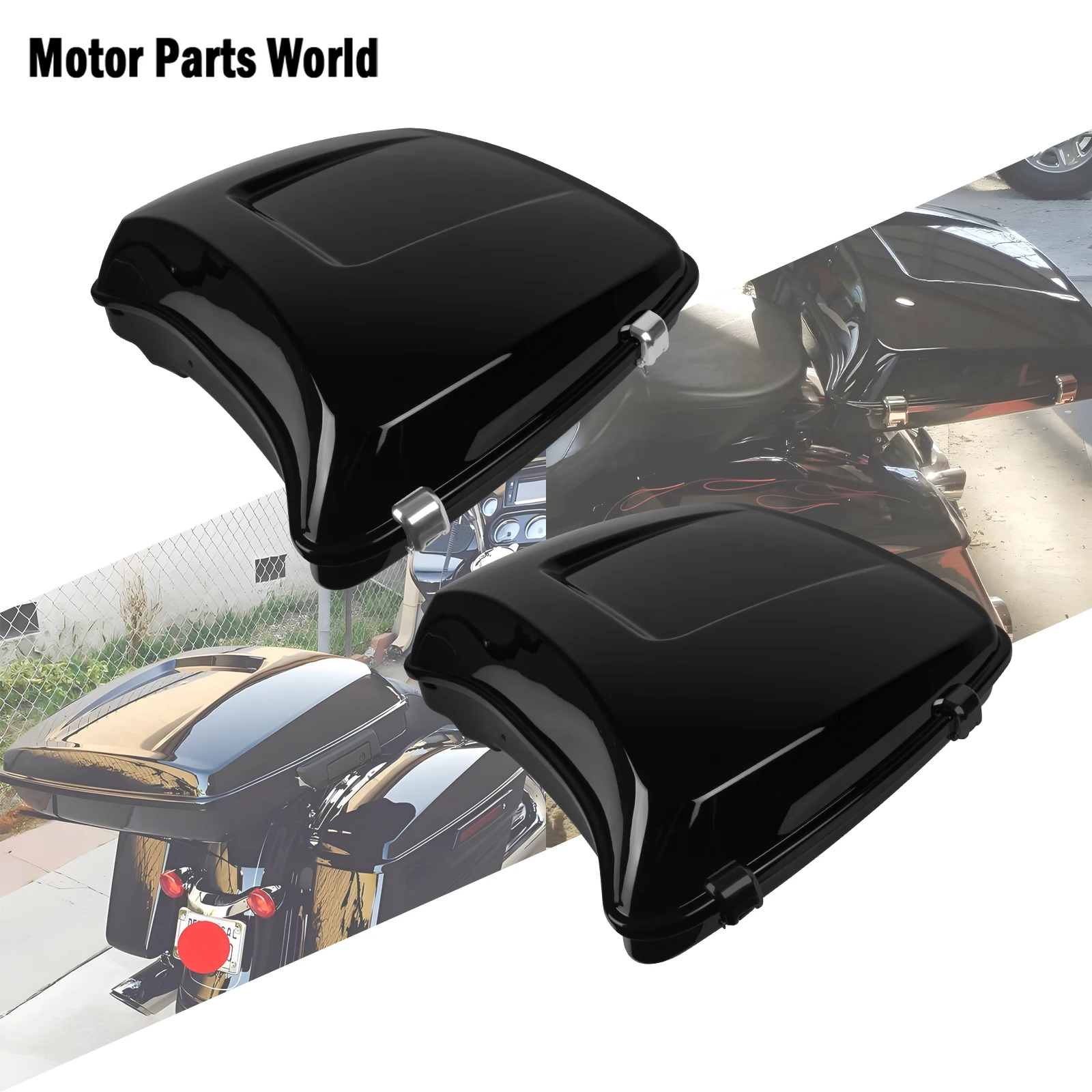 

Motorcycle 7.5'' Luggage Storage Box Trunk Tail Box Top Case With Latche For Harley Touring Electra Street Glide Road King 14-25