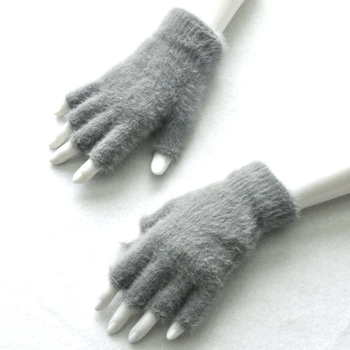 Winter Halbe Finger Handschuhe Für Frauen Männer Neue Feste Nachahmung Nerz Gestrickte Plüsch Warme Fäustlinge Outdoor Radfahren Skifahren Handschuhe