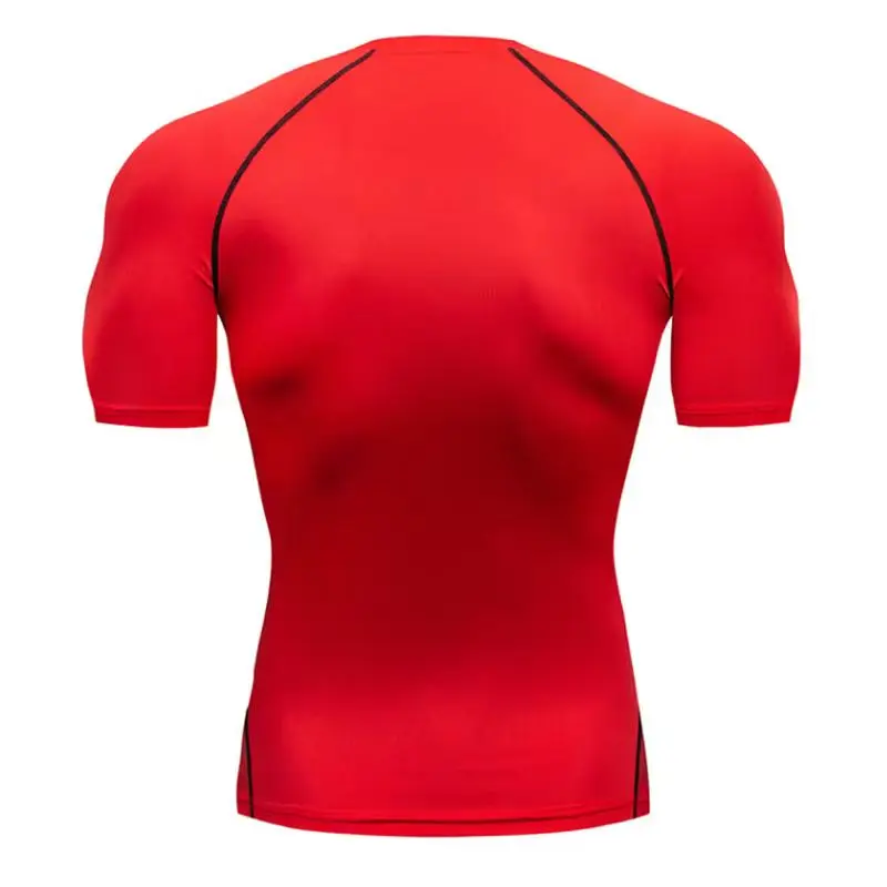 Eenvoudige vrije tijd schoon heren gecomprimeerd, sport-fitnesskleding - sneldrogend strak dubbellaags shorts met korte mouwen zomerset