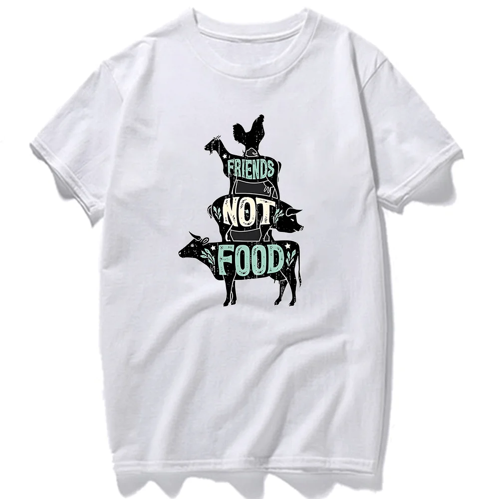 100% Cotton Friends Not Food Vegetarian Vegan T Shirt Hoodie Sweatshirt Baseball Pullover Men Women Unisex Baggy Boyfriend Tops