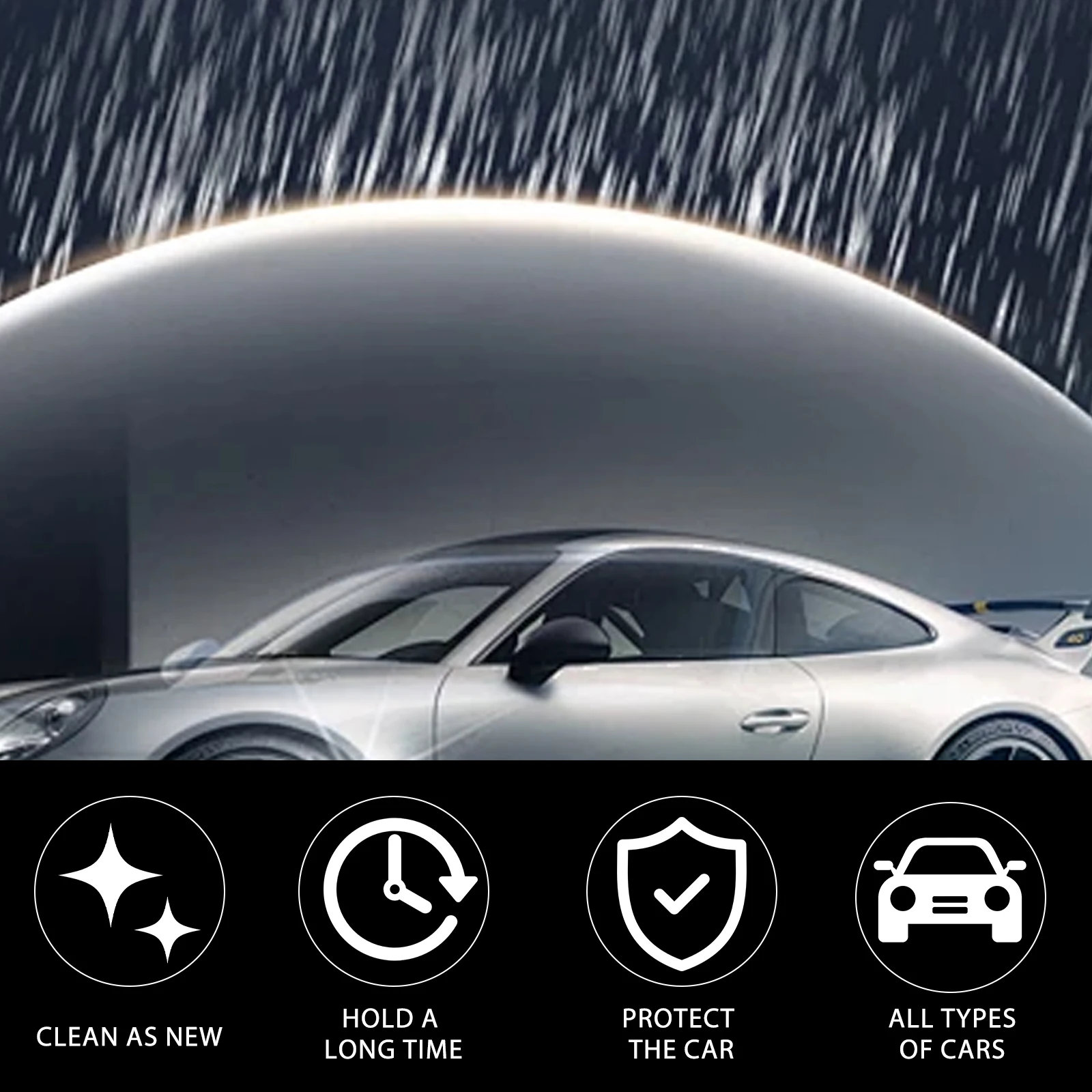 3‑in‑1 Ceramic Coating Spray Kit, Oil Stain Removal Polishing Protection, Minor Scratch Restoration for Auto Paint Detailing