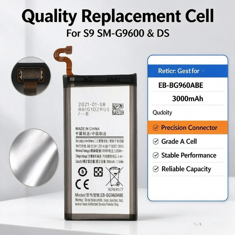EB-BG960ABE Replacement Phone Battery 3000mAh High Capacity Spare Part for Samsung Galaxy S9 DS in Stock Fast Shipping