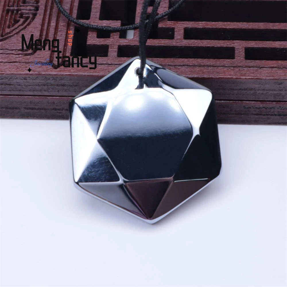 Natural Energy Stone Terahertz Hexagram Star Pendant Simple Elegant High-grade Fashion Jewelry Best Selling Popular Holiday Gift