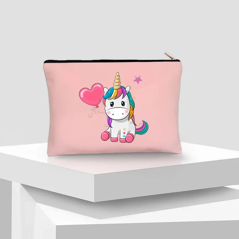 Cute Unicorn Pencil Case Children Travel Designer Toilet Makeup Bag Fashion Lipstick Perfume Clutch Happy Foal Cosmetic Pouch