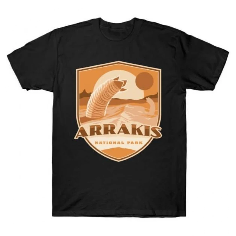 

Arrakis National Park Sandworm DUNE Sic fi fan Gift t shirt 100% cotton printed Short-sleeve Graphic clothes All size Tops S-6XL