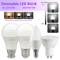 2pcs Dimming bulb LED Spot GU10 E14 E27 Warm Cold White 220V 5W 7W 10W in accordance for 90% dimmer applications month lamp