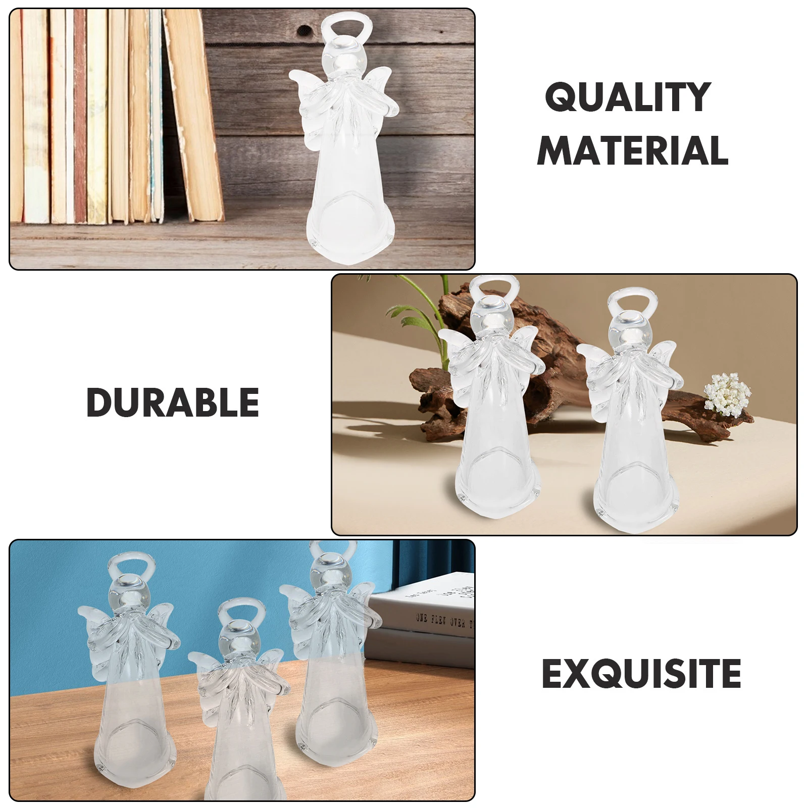 

1Pcs Mini Clear Glass Angel Handmade Religious Hanging Ornament Car Decor Gift Mini Glass Angel Religious Decor