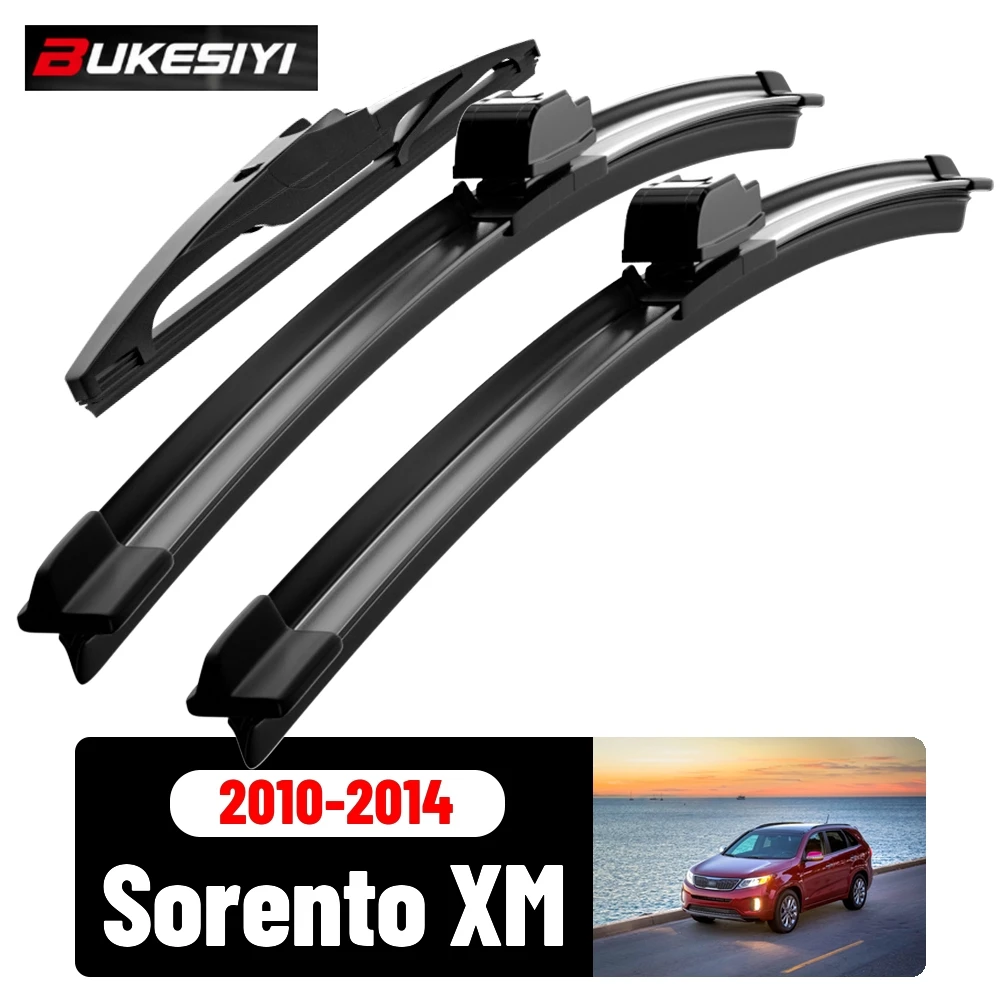 Front & Rear Wiper Blades Set For KIA Sorento MK2 2010-2014 2011 2012 2013 2014 Silent Windscreen Wipers Accessories 24"20"11"