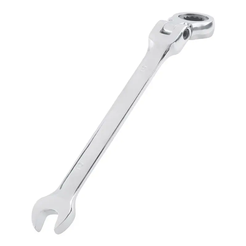 ABVT-1PC Flexible Head Ratchet Metric Spanner Open End And Ring Wrenches Tool 10Mm