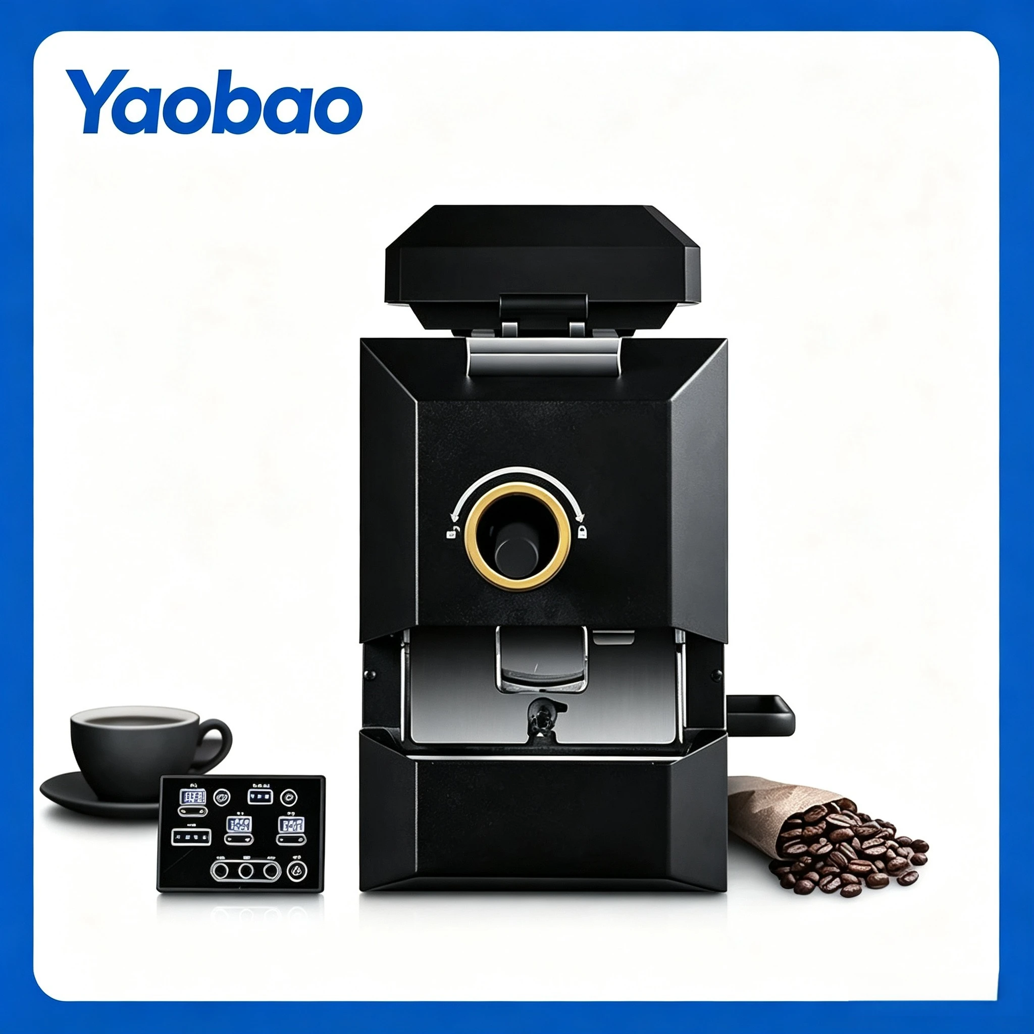 Auto Coffee Bean Roaster Machine For Commercial Use Simulated Direct Fire Roasting Mode Temperature Adjustable 450g Single Batch