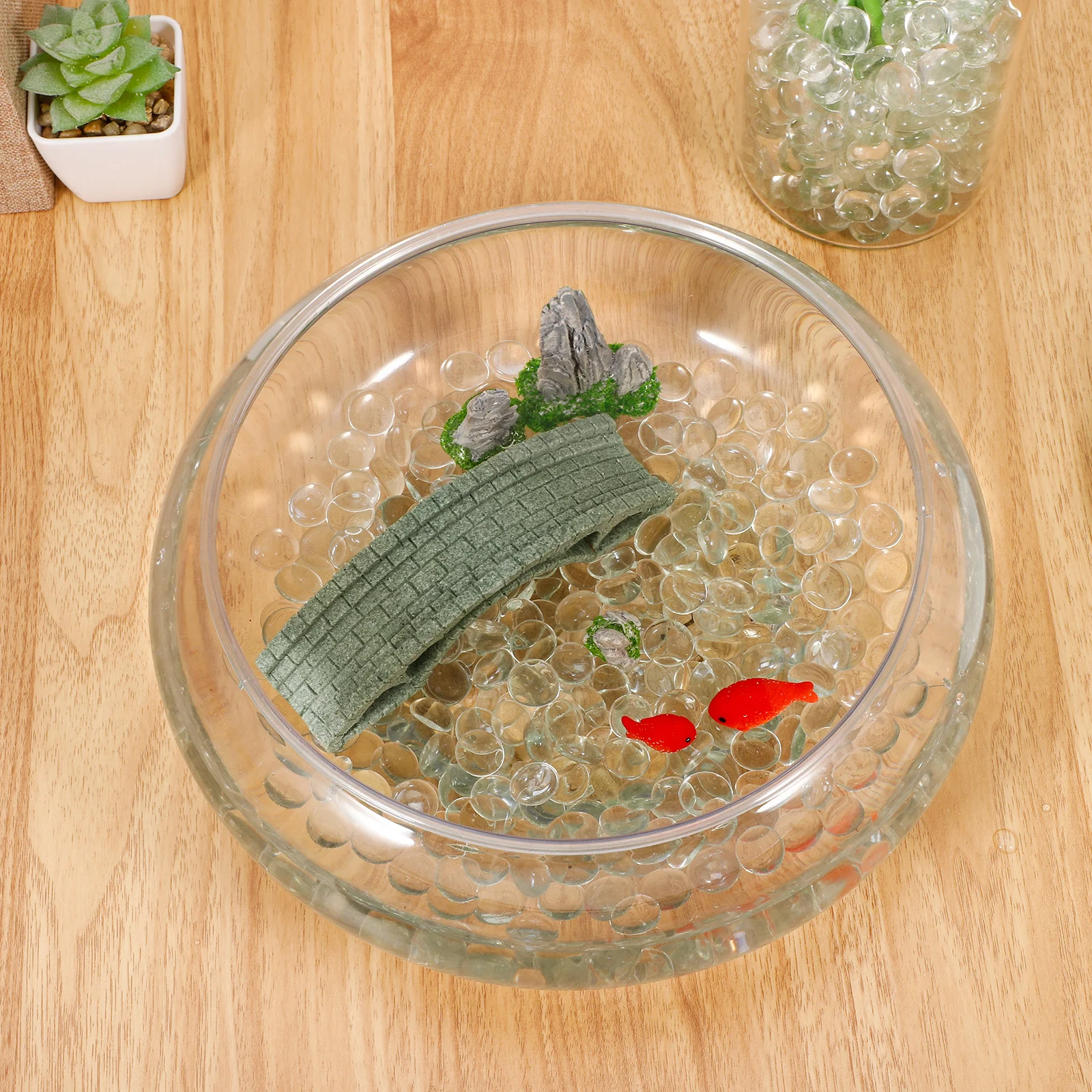 

200Pcs Clear Glass Flat Beads Aquarium Stones Flowerpot Vase Filler DIY Craft Gravel Fish Tank Landscape Decor