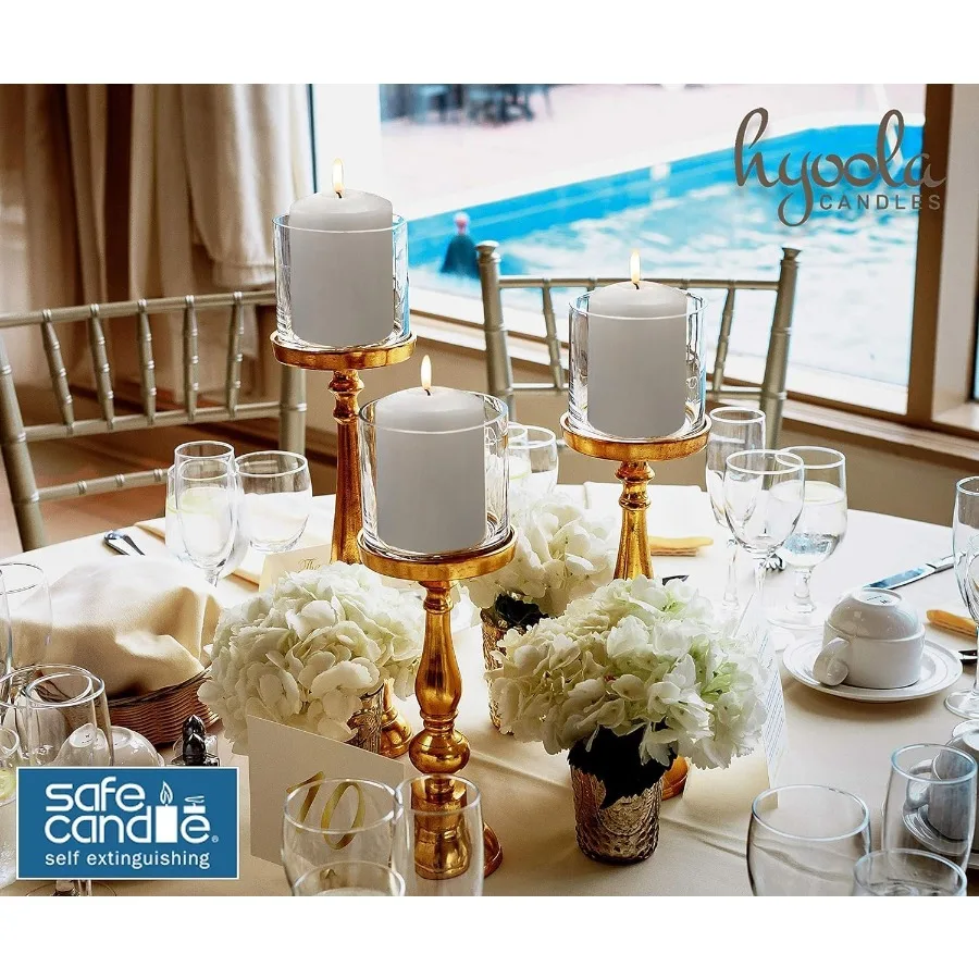 Candele a colonna bianche 2x4 pollici Confezione da 12 candele a colonna sfuse non profumate per decorazioni domestiche Eventi di nozze Cerimonie religiose e ambiente