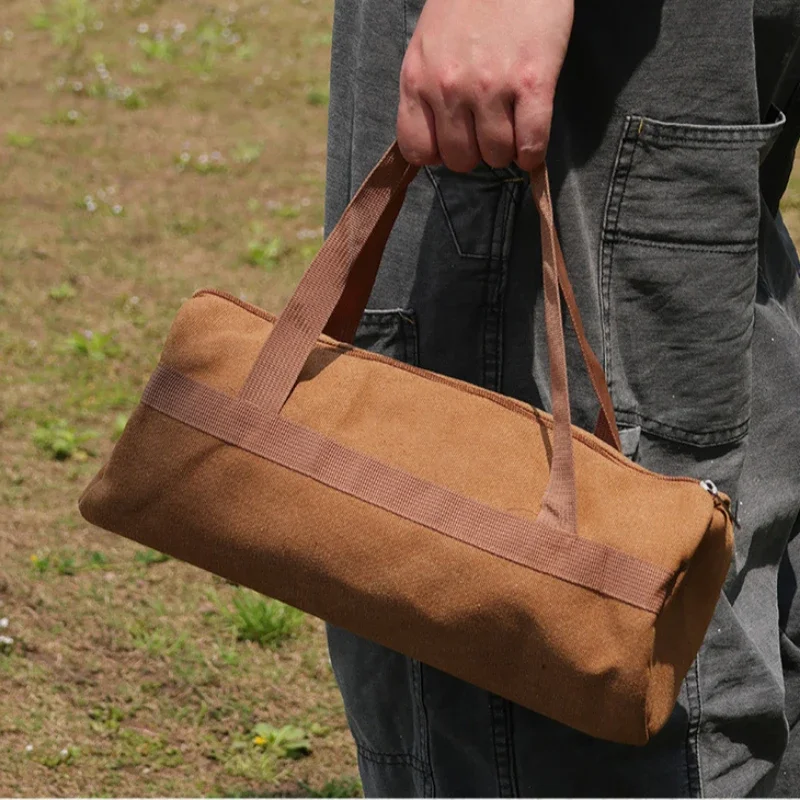 Canvas Tent Peg Bag Camping Stake Organizer Outdoor Tool Storage Pouch Ground Nail Carry Case Camp Accessories Holder