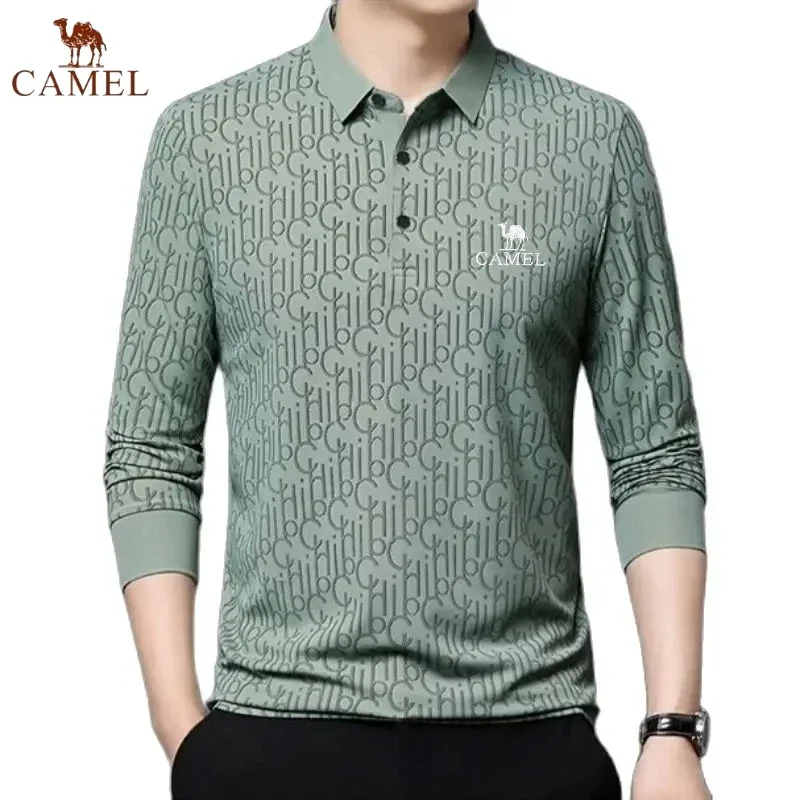 Spring and Autumn Men\'s Embroidered High Quality Long Sleeve Polo Shirt New Luxury Fashion Business Leisure Multi Functional Top