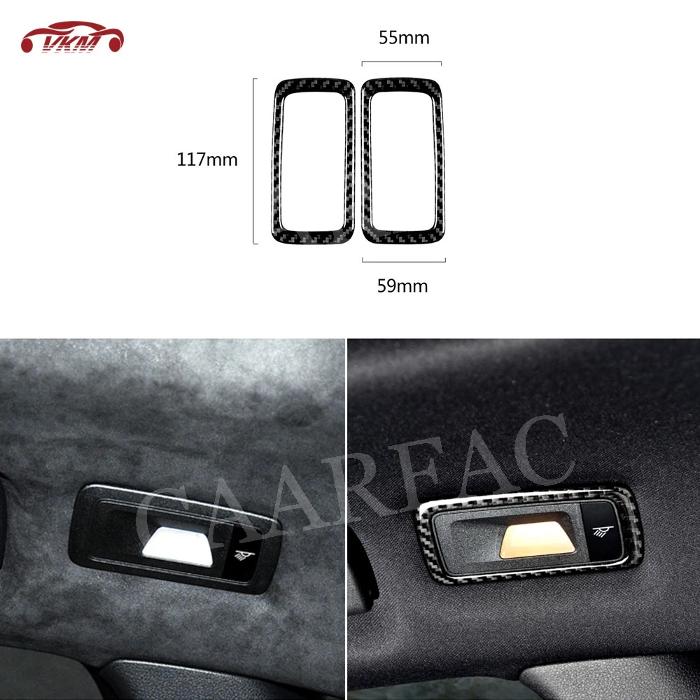 

Carbon Fiber Interior Back Seat Roof Lamp Light Trim Frame Cover Sticker for Porsche Macan 2015-2018 Car Accessories