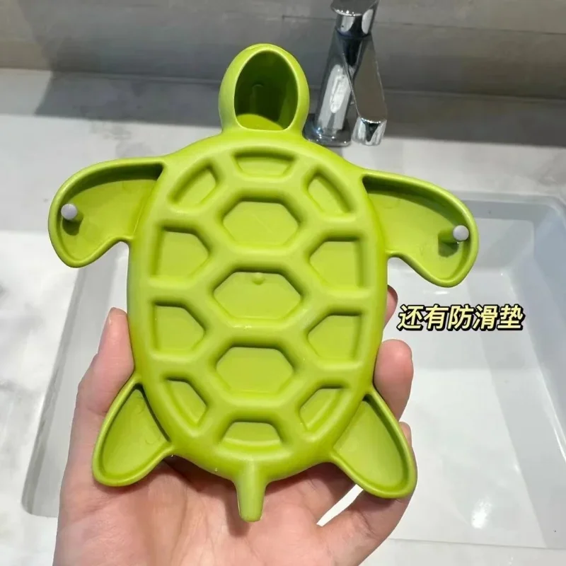 Leuke Sea Turtle Shape Silicone Zeep Houder Thuis Installatie-Gratis Zeep Opbergrek Zeep Organizer Case Box Badkamer Accessoires