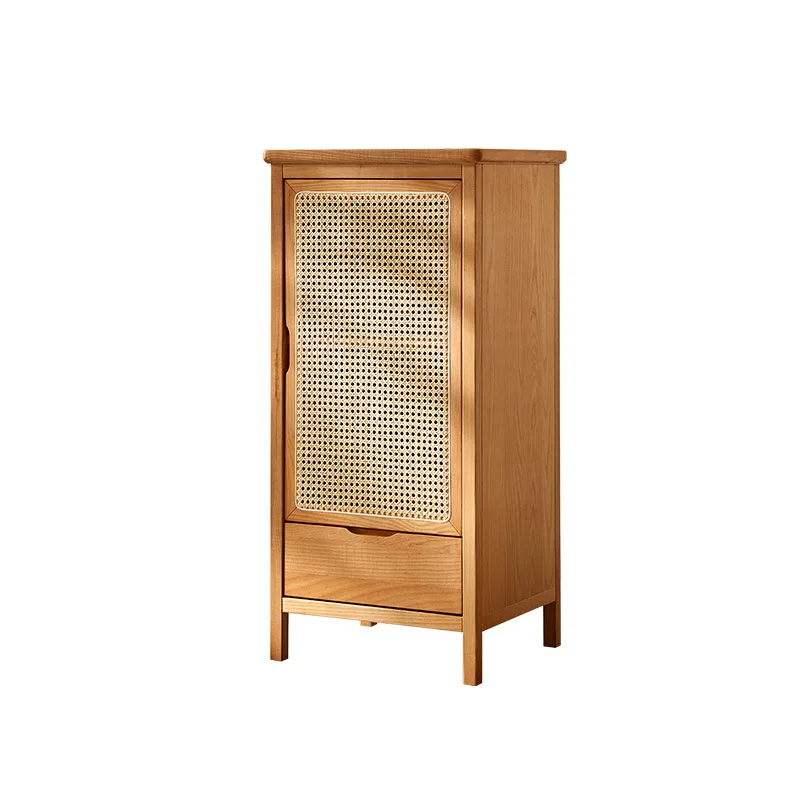 

Nordic rattan solid wood log color living room high and low lockers Inn B & B Japanese-style small apartment combination set