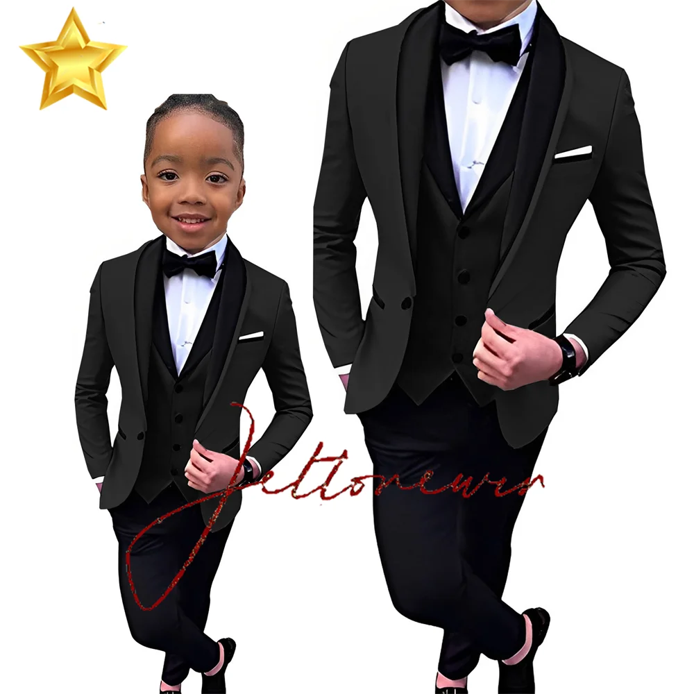 Suit for Boys Red Outfit Wedding Tuxedo Kids Formal Jacket Pants Vest Tie 4-piece Set 2-16 Years Old Blazer