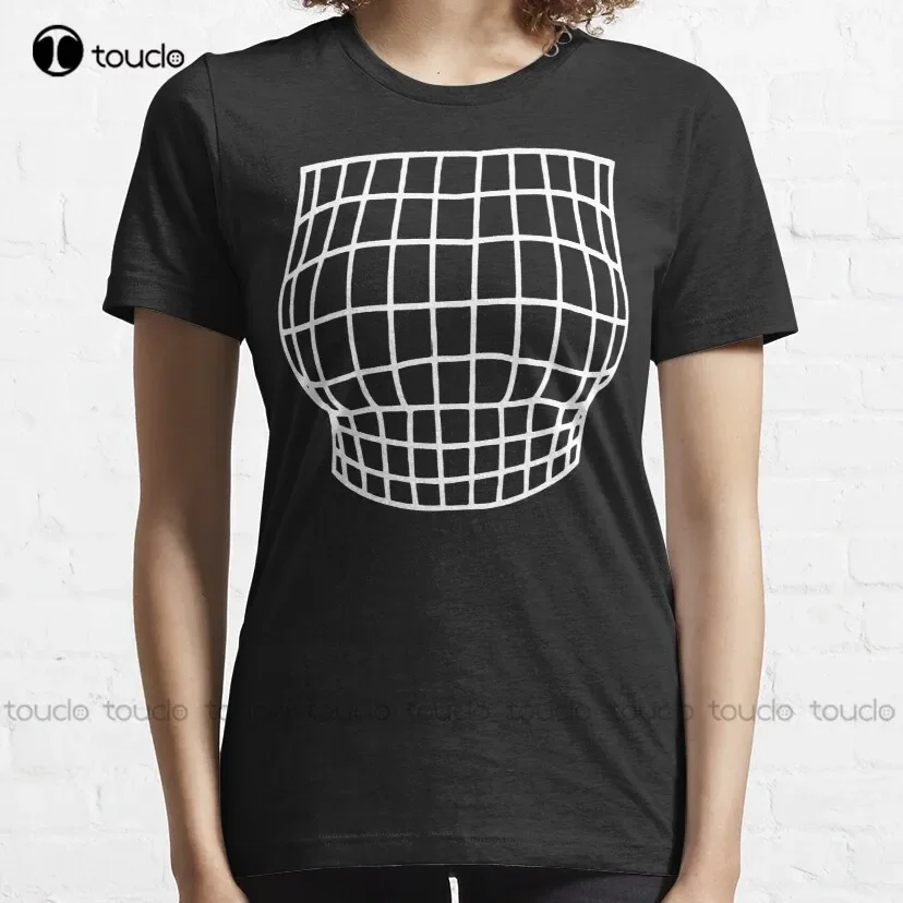 Grid Magnified Chest Optical Illusion Classic T-Shirt T-Shirts For Women Custom Aldult Teen Unisex Digital Printing Tee Shirt