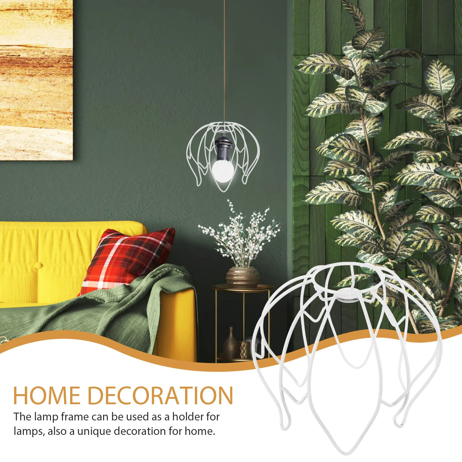 

Рамка абажура из железной проволоки, винтажная защита лампы, рамка абажура «сделай сам», для настольной настольной лампы, многофункциональная прочная крышка для светильника