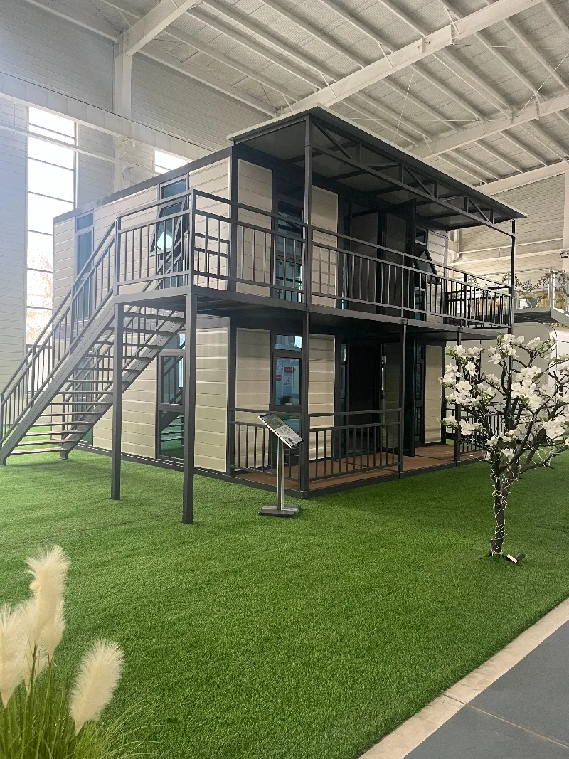 Casa contenitore espandibile con tetto piatto a doppia piani Casa espandibile Casa prefabbricata Soggiorno Piccola villa