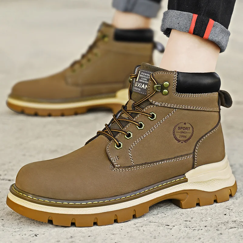 New Men's Shoes: Chelsea Boots for Men, One-Click Slip-On Fashion Boots, Large-Size Reversible Leather Short Boots, Men's Genuin