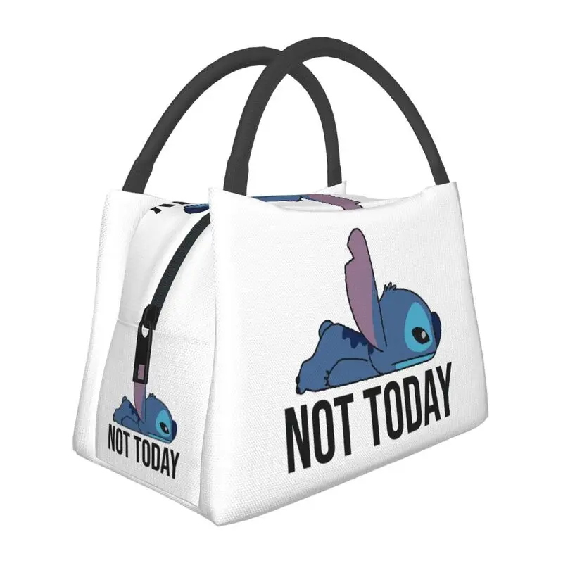 

Custom Stitch Not Today Mood Lunch Bag Men Women Thermal Cooler Insulated Lunch Boxes for Picnic Camping Work Travel