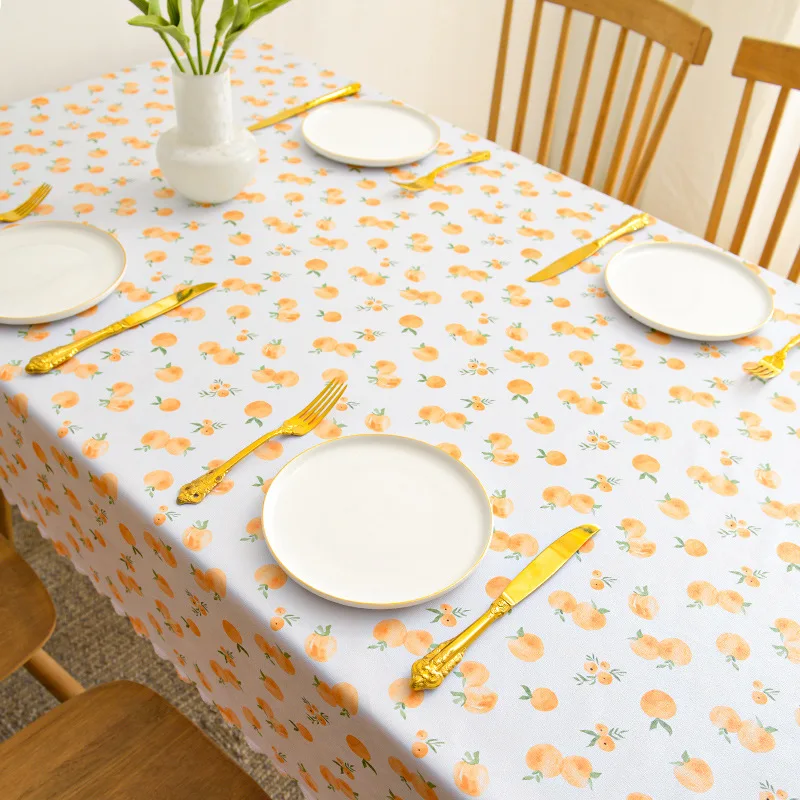 Fresh Tablecloth for Dining Room PVC Waterproof Oil Proof Table Cloth Rectangular Picnic Camping Mat Desk Cover Home Decoration