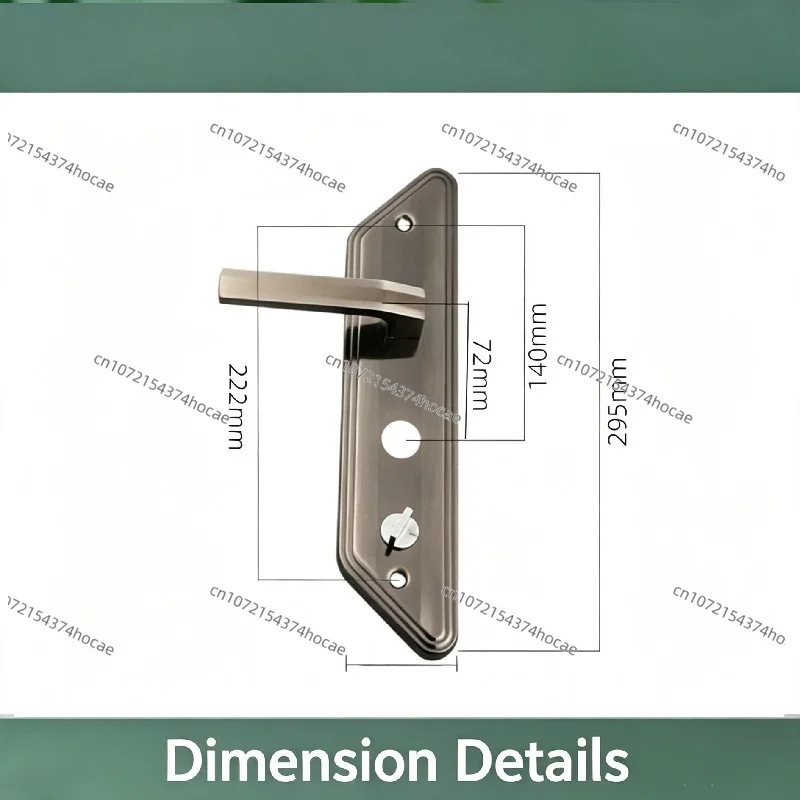 Replacement Type‑13 Large‑Ear Triangle Handle, Round Hole Security Door Handle for Entry Door - No Lock Core
