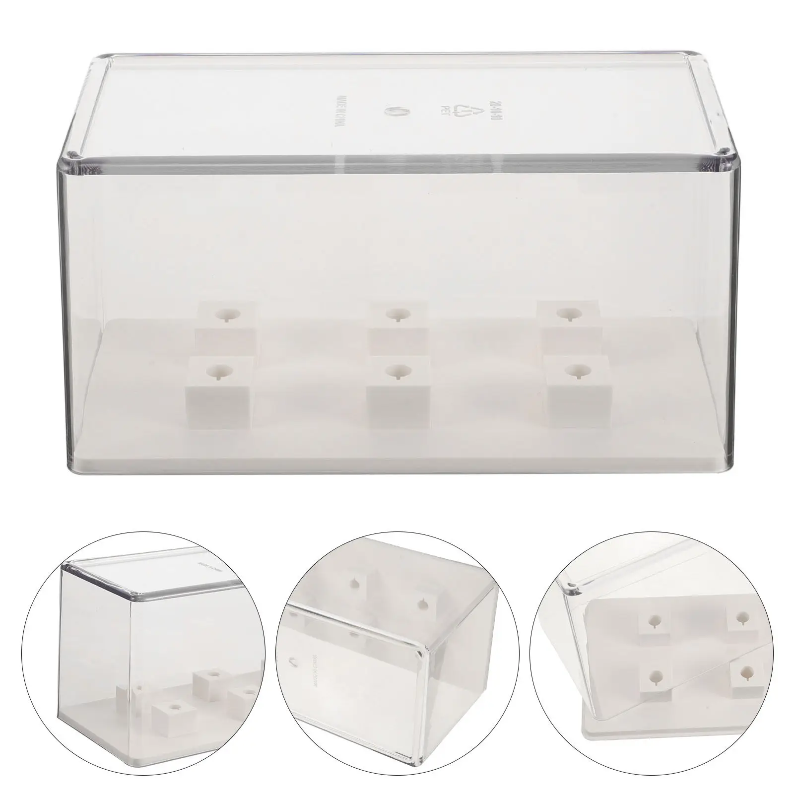 Turntable Headshell Storage Case Transparent Acrylic 4-Position Dustproof Cartridge Keeper Vinyl Record Player Accessory