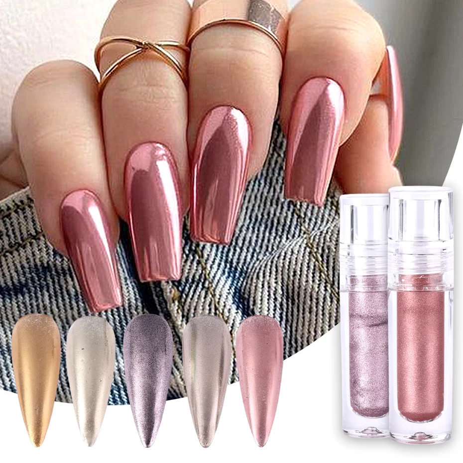 Nail Liquid Magic Mirror Powder Small Tube Type Glitter Chrome Pigment DIY Professional Nail Art Manicure Accessories Tools JIAL