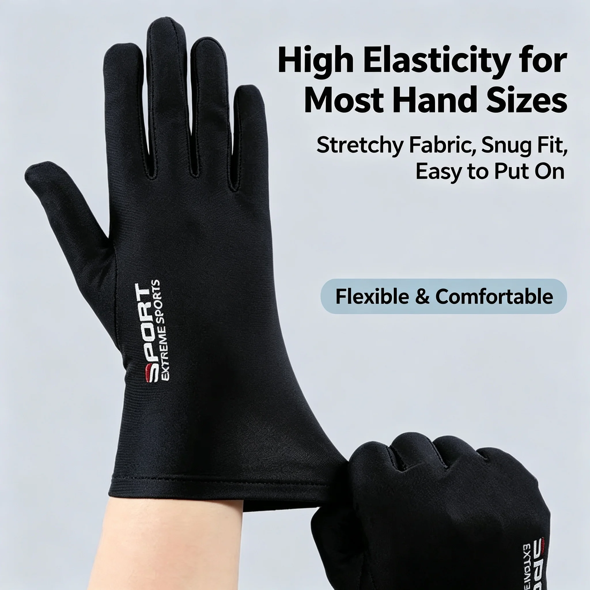 2027 New Gloves Men Ice Silk Sun Proction Driving Glove Fishing Gloves Breathable Cycling Hiking Glove Full Finger Gloves