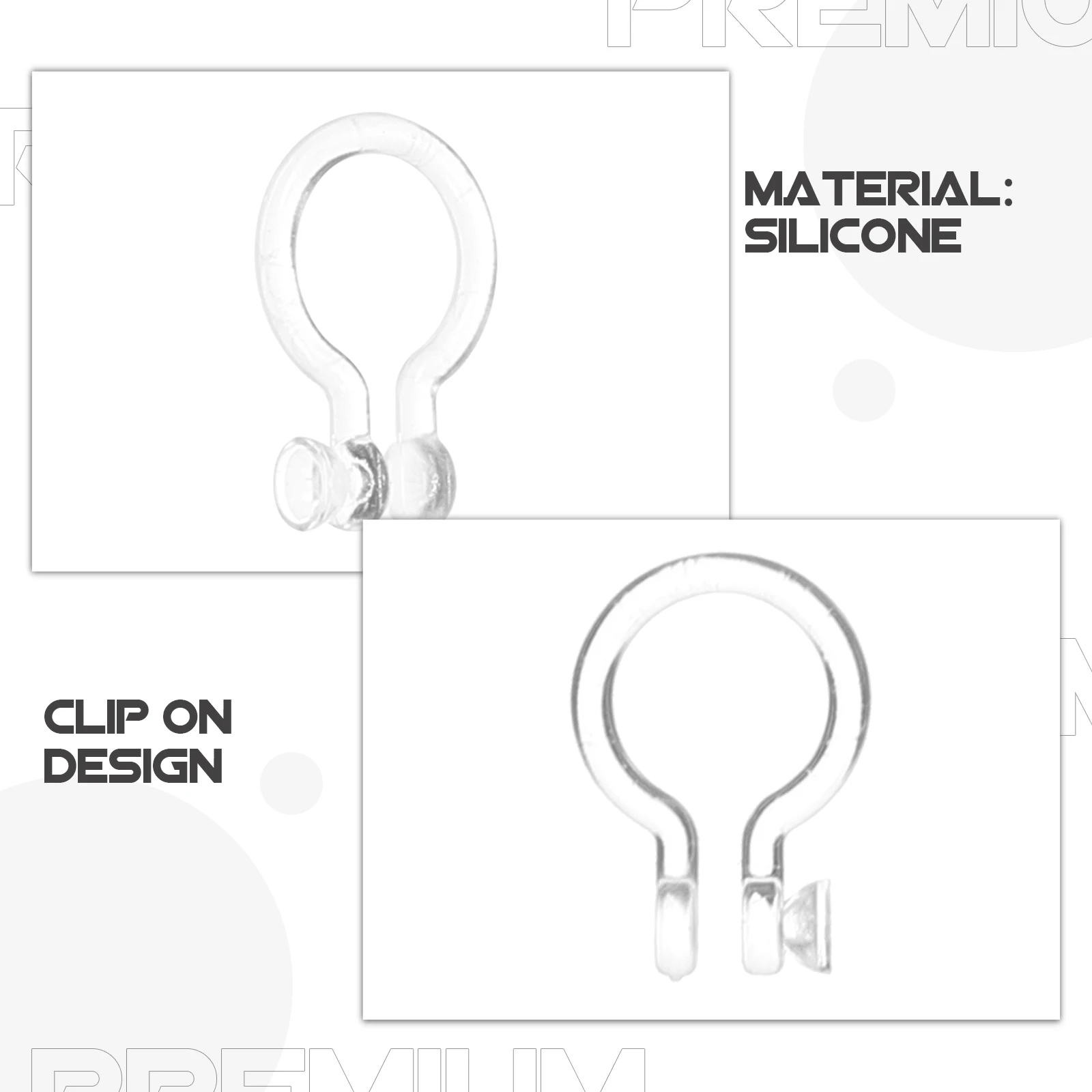 

50pcs Nose Clip Converters Transparent Silicone DIY Jewelry Supplies Crafting Kits Spiral Adapters Nose Ring Accessories