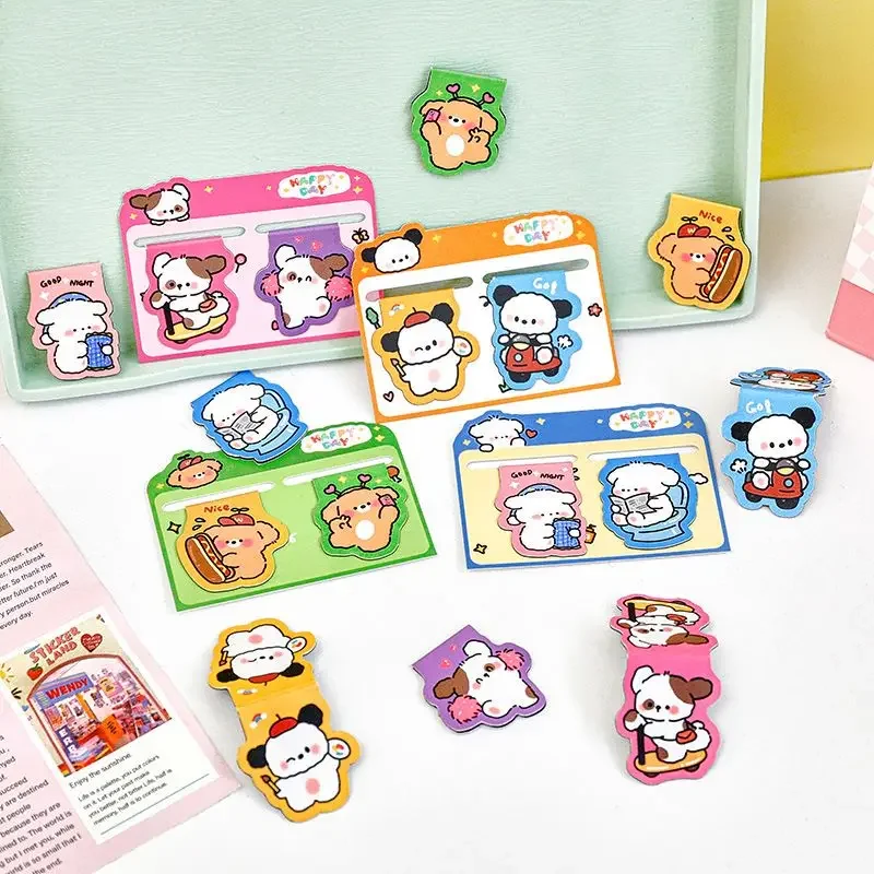 8PCS/SET kawaii Cartoon Animals Magnetic Bookmarks Cute Books Magnet Mark Puppy Book Accessories for Children School Supplies