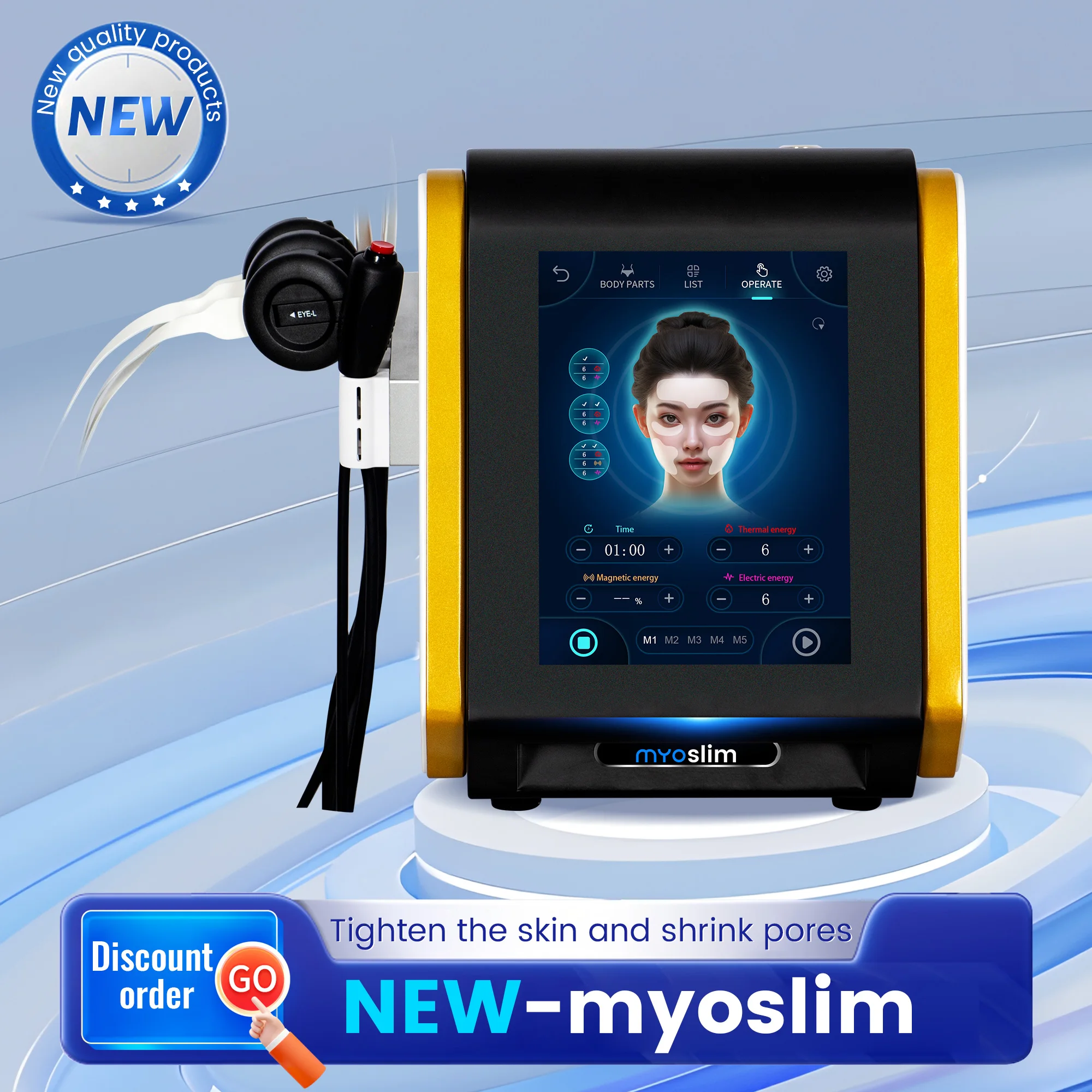 

Myoslim Facial Shaping Beauty Device wrinkle removal facial lifting skin cooling and promoting collagen activity