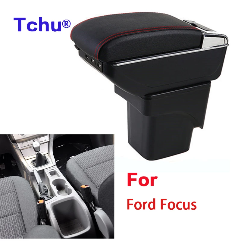 For Ford Focus 2 mk2 armrest box For Ford Focus 2 Car Armrest Interior details Retrofit parts Storage box USB  Car accessories