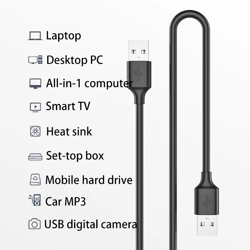 USB To USB Type A Male To Male Extender USB Extension Cable For Radiator Hard Disk Webcom Camera USB Date Extension Cable