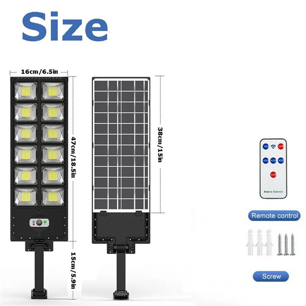 KEBINCPLED Ultra Bright Solar Street Light Cool White 504Leds Outdoor Garden Decorative Street Solar Light Motion Sensor Lamp