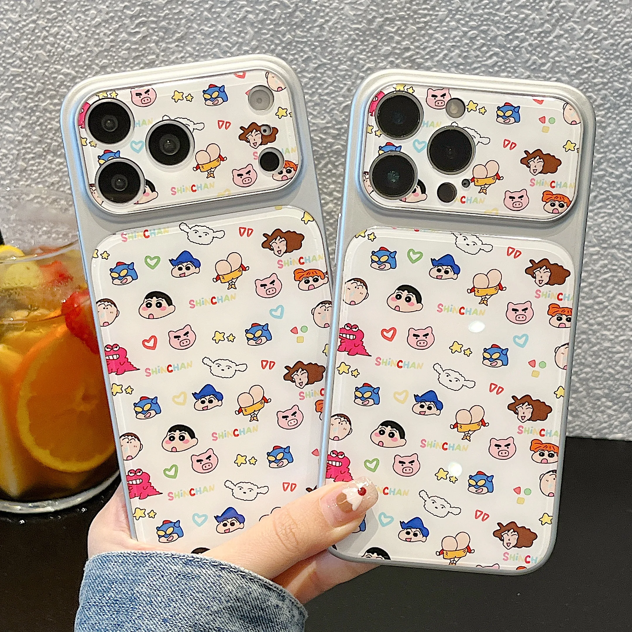 

Popular Animated For C-Crayon S-ShinChan Phone Case for iPhone 17 Pro Max 16 15 Pro 14 Pro Max Fall-Prevention Transparent Cover