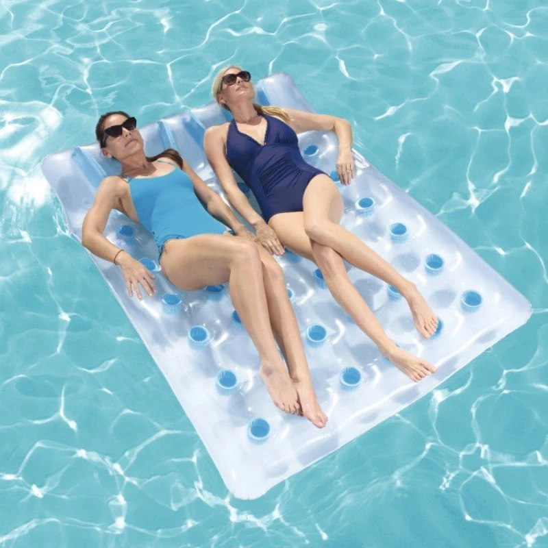 Outdoor Beach Portable Single Double Inflatable Mattress Adult Children Swimming Inflatable Sofa Summer PVC Water Lounger Chair