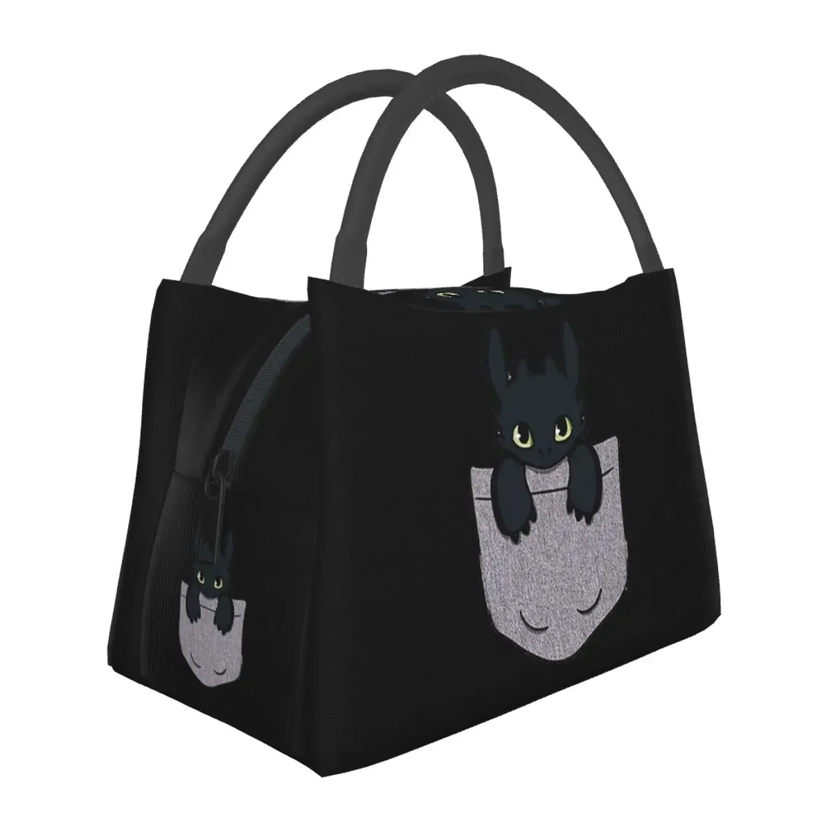 

Toothless In Pocket Lunch Bags Insulated Bento Box Portable Lunch Tote Picnic Bags Cooler Thermal Bag for Woman Student Work