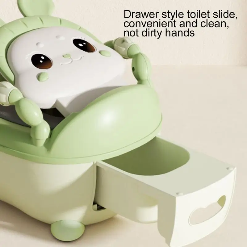 Kids Potty Training Toilet Cartoon Rabbit Potty Chair Slip-Resistant Base Kids Drawer-type Toilet Seat With Handle Portable