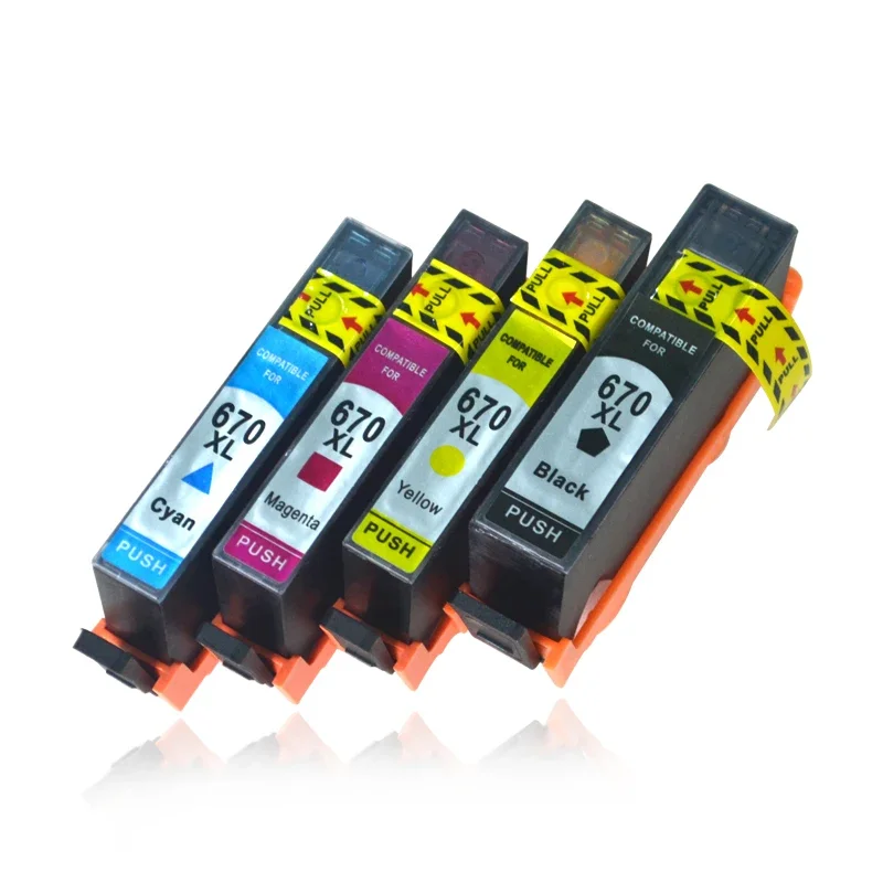 for hp 670 4pcs XiongCai Compatible ink cartridges Deskjet 3525 4615 4625 5525 6520 6525 printers cartridge for hp670 XL 670XL