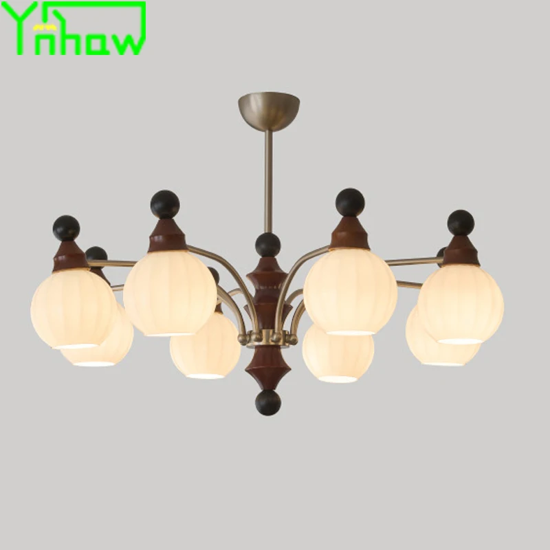 

French Mid-Century American Retro Walnut Tone Luxury Pendant Light for Living/Bedroom/Dining Room & Hall Main Lighting Fixtures
