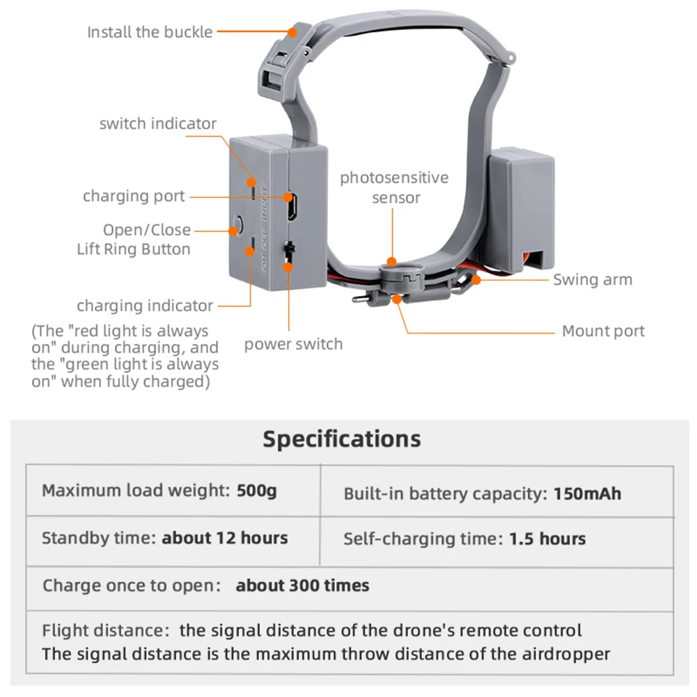 Drone Airdrop System With Remote Control For DJI Mavic Air 3 Thrower Wedding Gift Ring Delivery Air Dropper Device Accessories