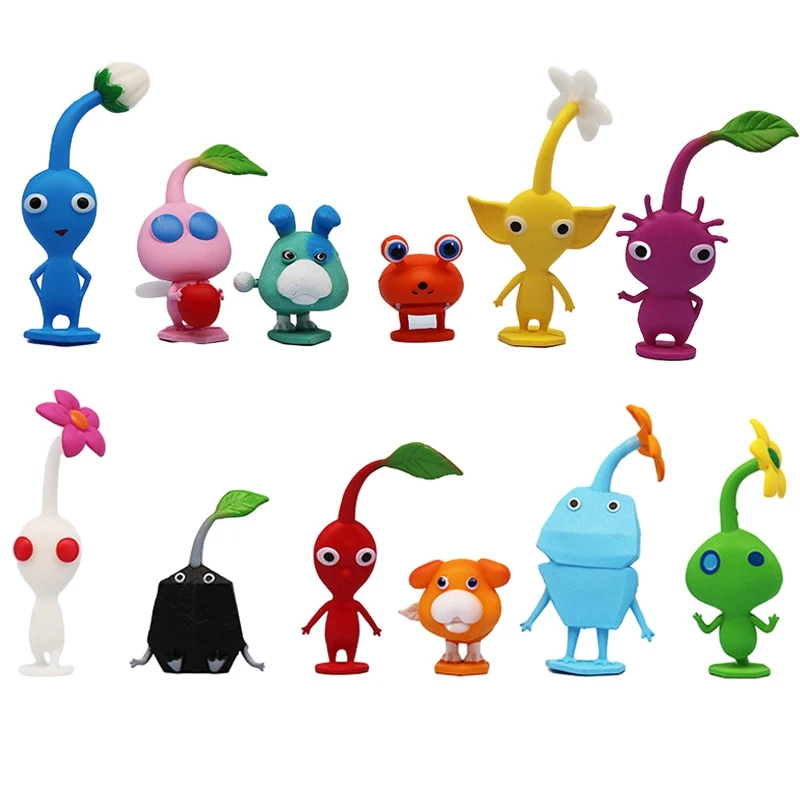 6/12ชิ้น/เซ็ตเกมอะนิเมะ pikmin รูปกัปตัน Olimar pikmin ตุ๊กตาขยับแขนขาได้พีวีซีโมเดลตุ๊กตาของเล่นสำหรับวันเกิดสำหรับเด็กของขวัญ