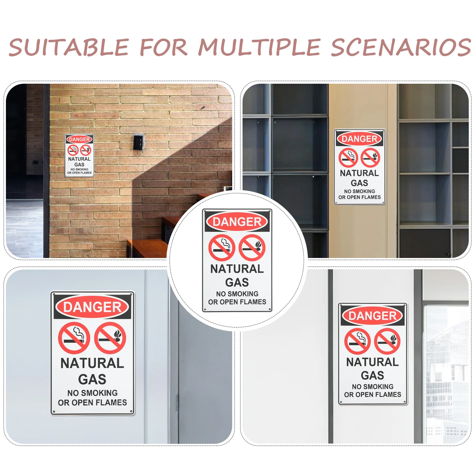 

Hotel Warning Sign Non-Slip Heavy Duty No Smoking Caution Board for Public Areas Restaurant Gas Station Entrance No Smoking Wall