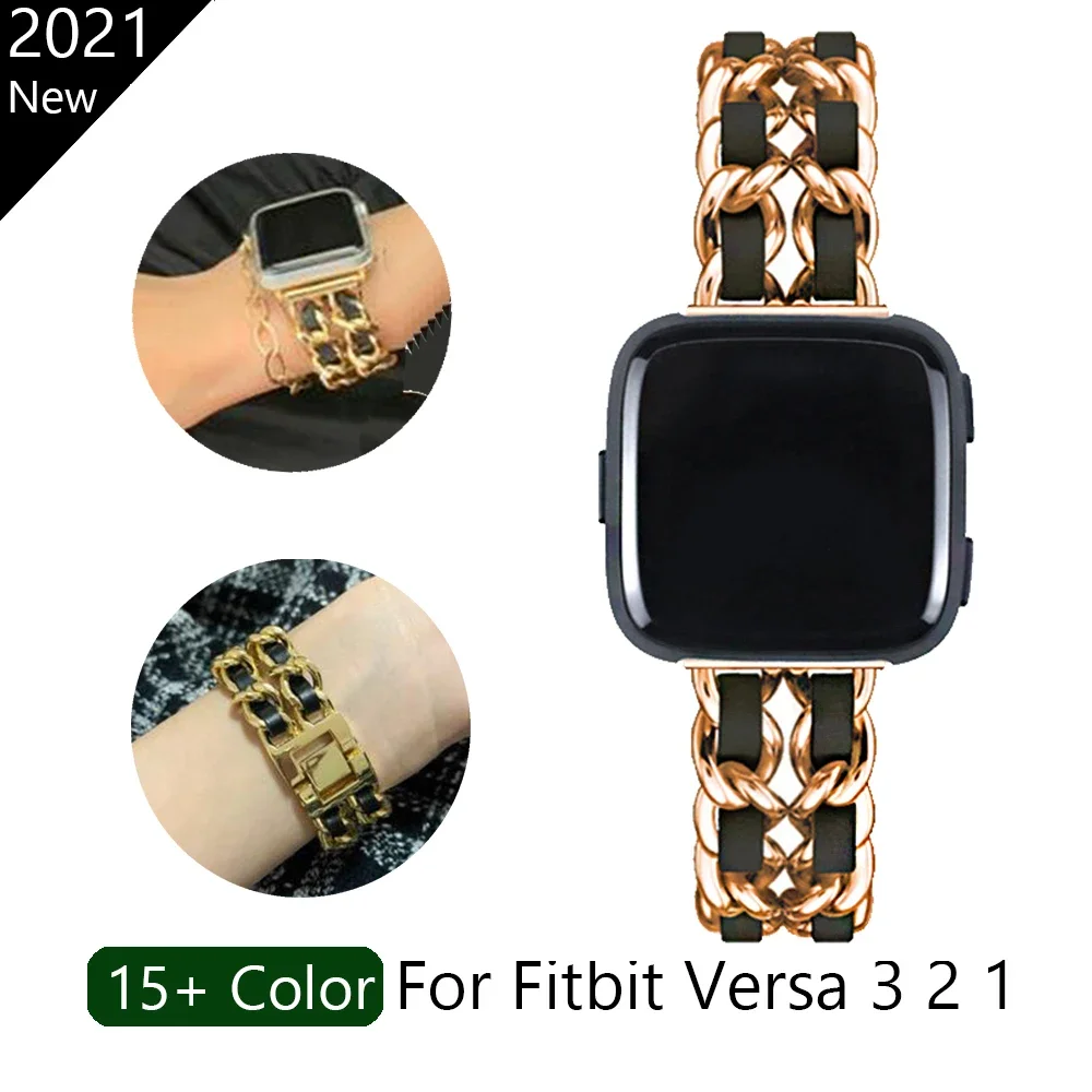 Women Strap for Fitbit Versa 3 2 Strap Women Luxury Wristband For Fitbit Watch Sense Versa3 Versa2 Watch Band Steel Sports