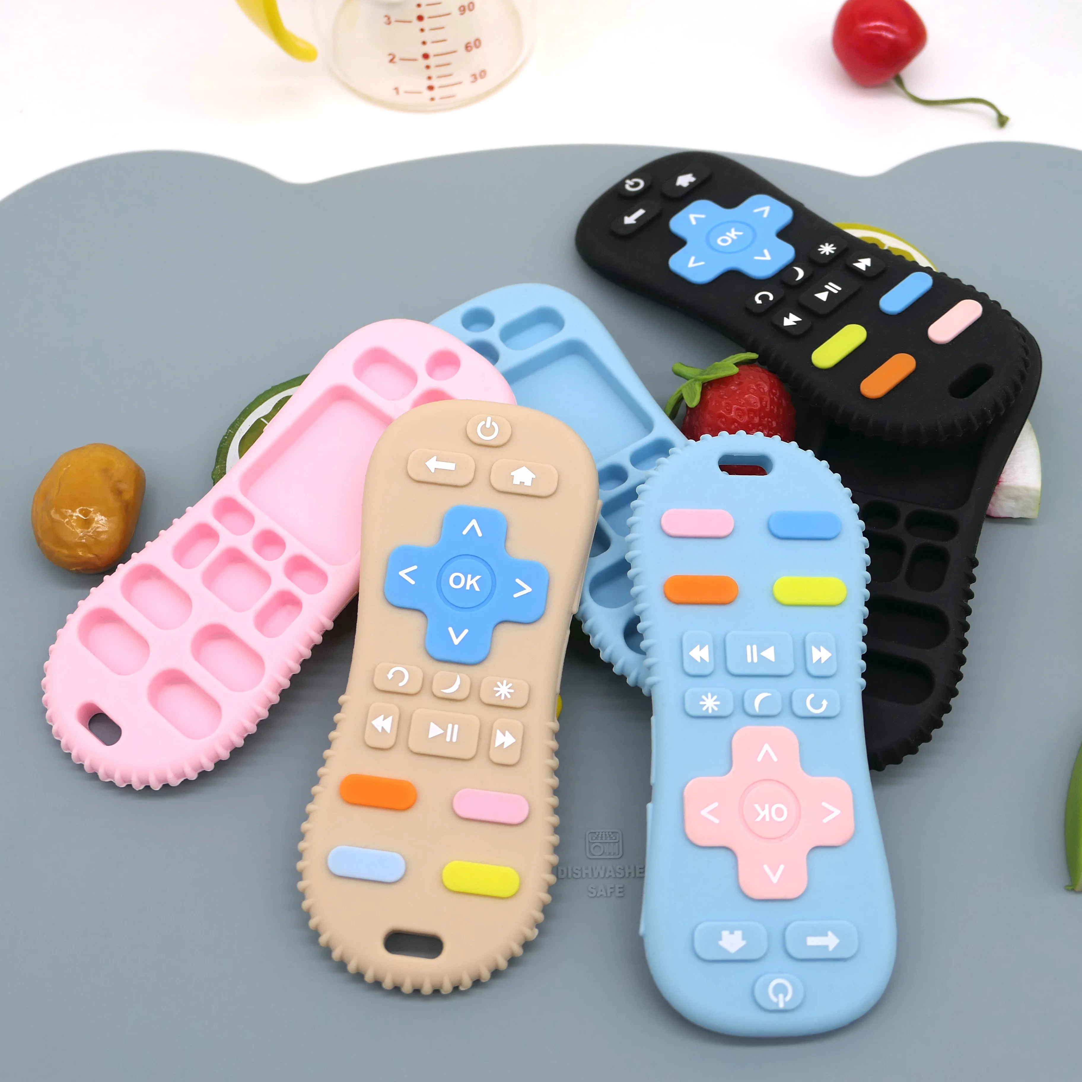 Silicone Teething Toy Remote Control Design Specifically designed for infants during the teething phase Daily soothing toy