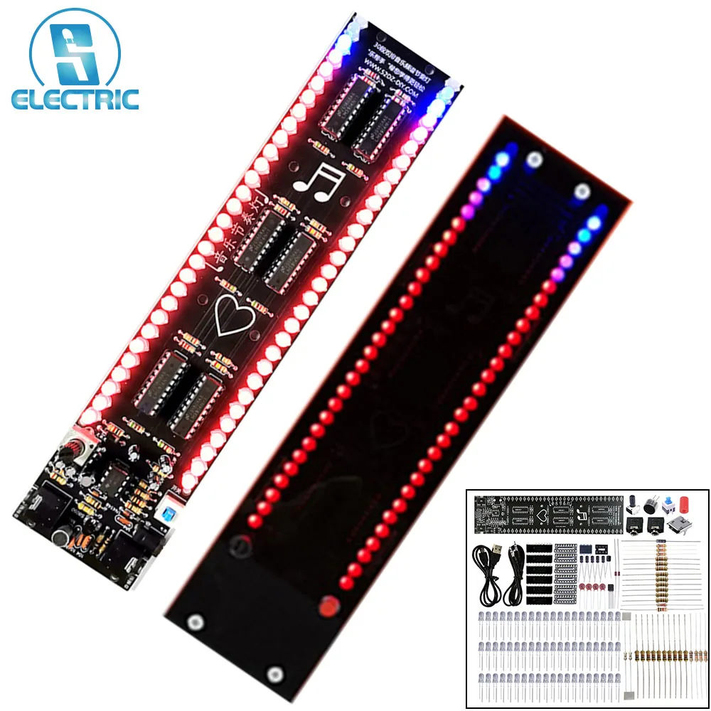 30 Segment Audio Rhythm Dual Color LED Light Music Spectrum Volume Level Indicator Atmosphere Light Electronic DIY Soldering Kit